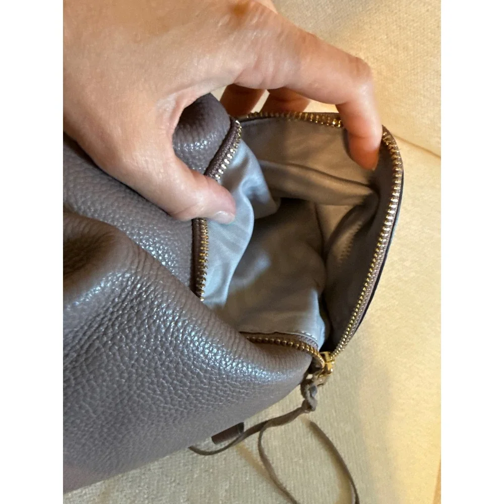 Rebecca Minkoff Julian Backpack Taupe Pebbled Leather Gold Hardware Dust Bag
